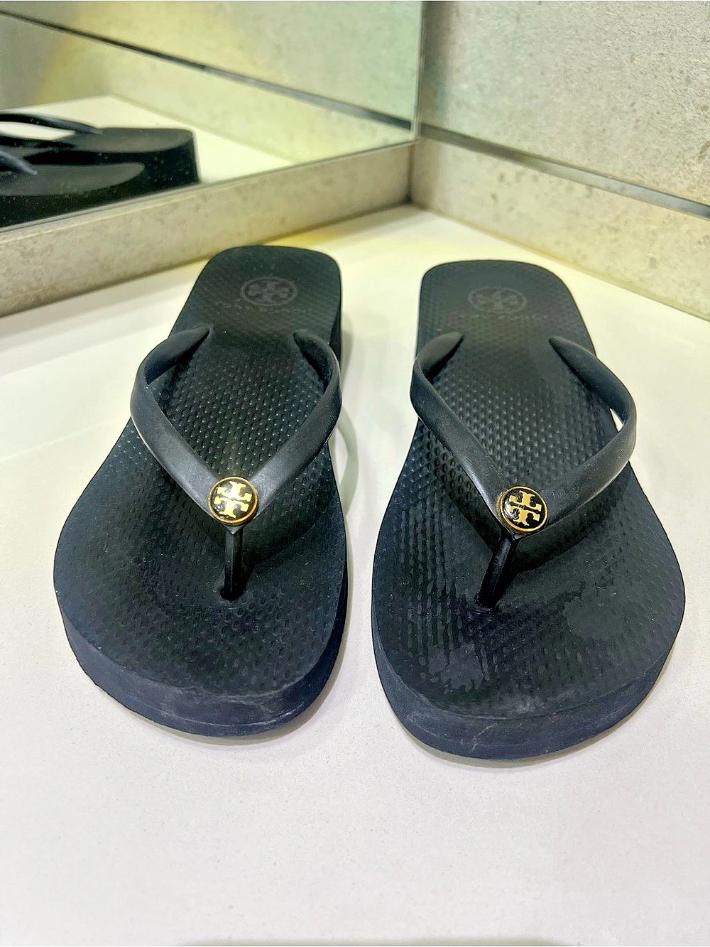 Tory Burch Miller Platform Wedge Flip Flop Black